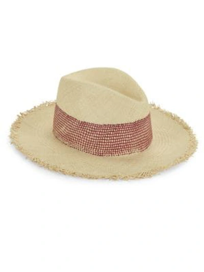 Shop Rag & Bone Women's Frayed Panama Straw Hat In Natural Pink