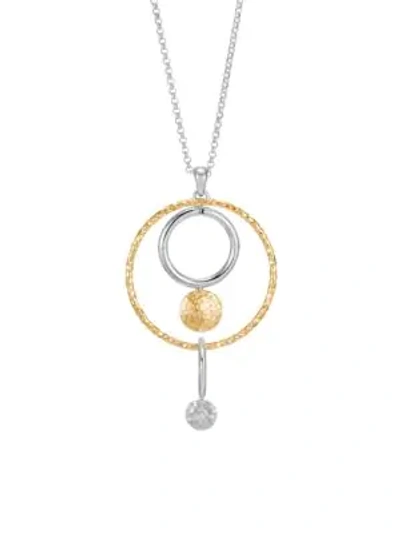 Shop John Hardy Women's Dot 18k Bonded Yellow Gold & Silver Circle Pendant Necklace In Silver Gold