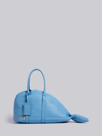 Shop Thom Browne Pebbled Leather Whale Bag In Blue