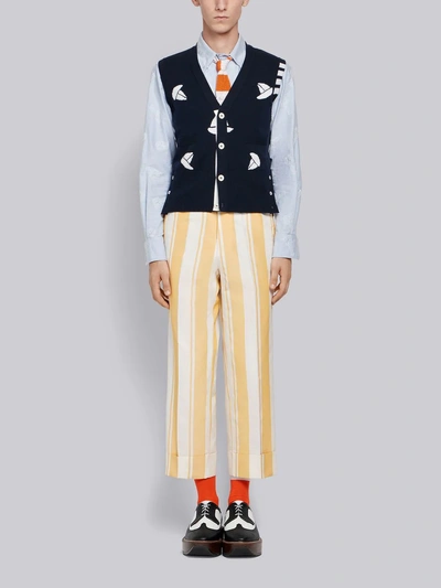 Shop Thom Browne 4-bar Sailboat Vest In Blue