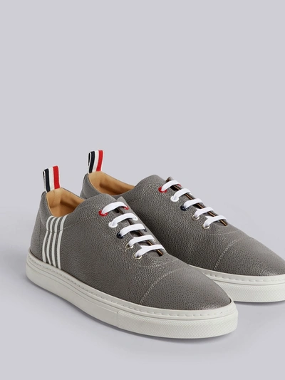 Shop Thom Browne Contrast 4-bar Emboss Trainer In Grey