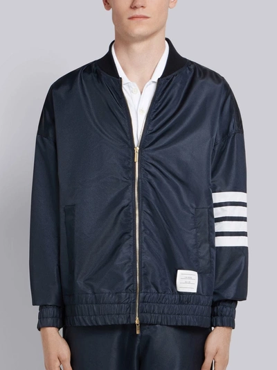 Shop Thom Browne 4-bar Oversized Ripstop Bomber In Blue