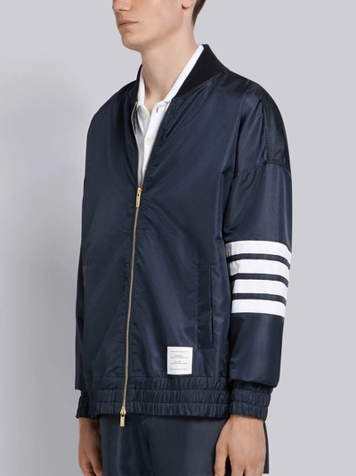 Shop Thom Browne 4-bar Oversized Ripstop Bomber In Blue