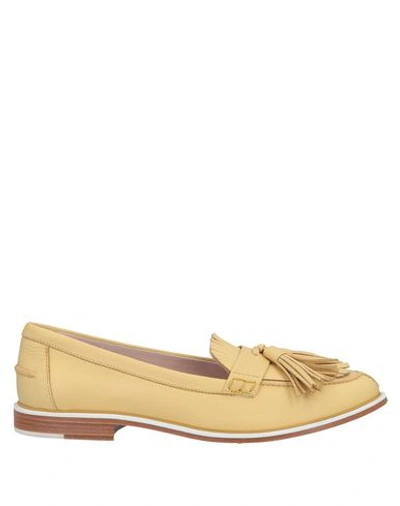 Shop Tod's Woman Loafers Light Yellow Size 5.5 Soft Leather