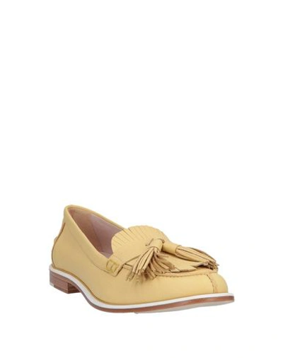 Shop Tod's Woman Loafers Light Yellow Size 5.5 Soft Leather