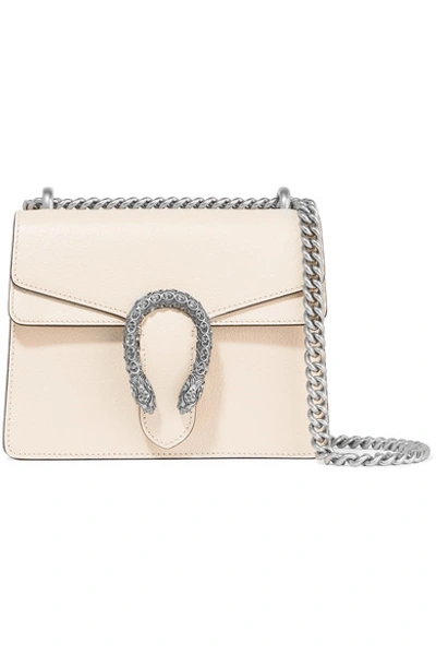 Shop Gucci Dionysus Mini Textured-leather Shoulder Bag In Ivory