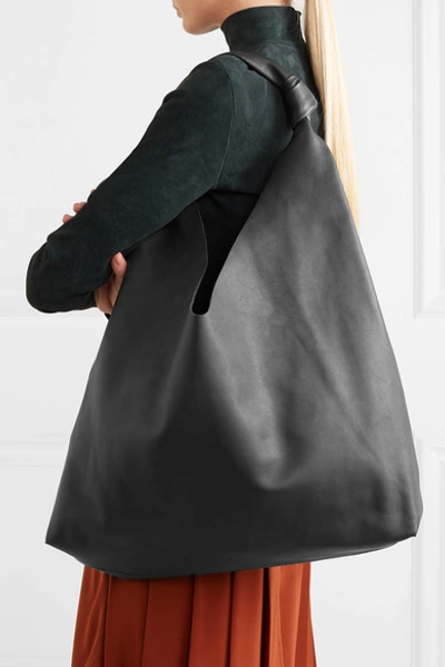 Shop The Row Bindle Double Knots Leather Shoulder Bag In Black