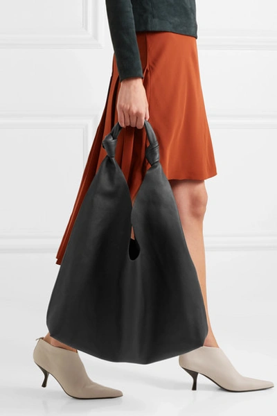 Shop The Row Bindle Double Knots Leather Shoulder Bag In Black