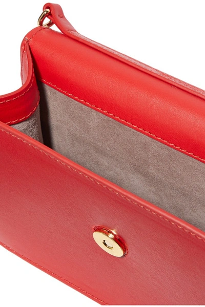Shop Jw Anderson Logo Mini Leather Shoulder Bag In Red
