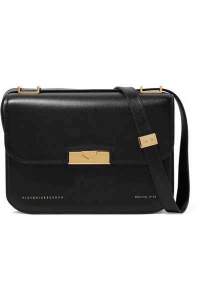 Shop Victoria Beckham Eva Leather Shoulder Bag In Black