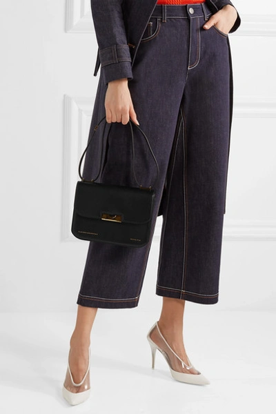 Shop Victoria Beckham Eva Leather Shoulder Bag In Black