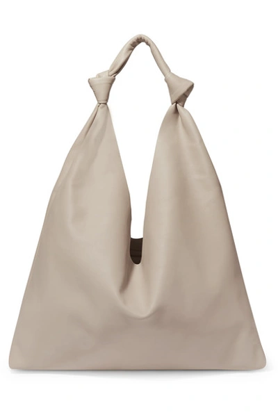 Shop The Row Bindle Double Knots Leather Shoulder Bag In White