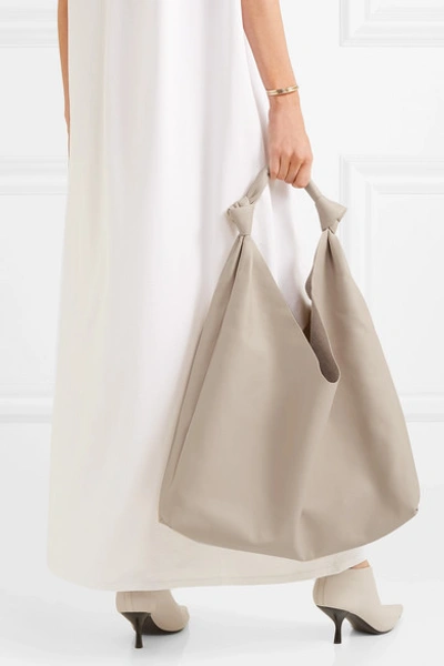 Shop The Row Bindle Double Knots Leather Shoulder Bag In White