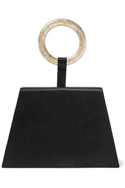 Shop Carolina Santo Domingo Bangle Satin And Acrylic Tote In Black