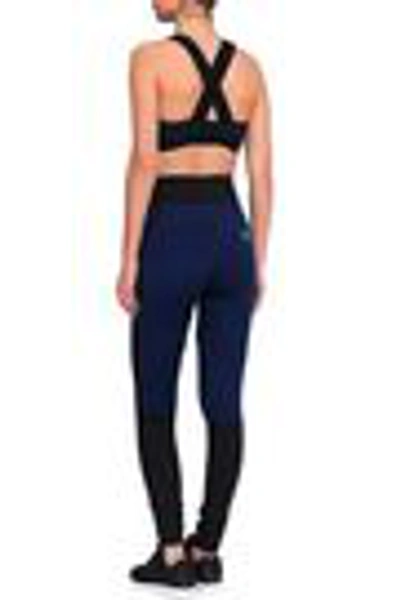 Shop Adidas By Stella Mccartney Woman Two-tone Stretch Leggings Black