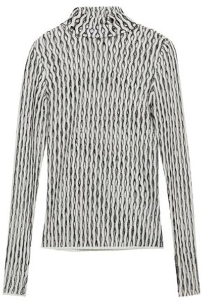 Shop Beaufille Nerva Open-knit Turtleneck Top In White