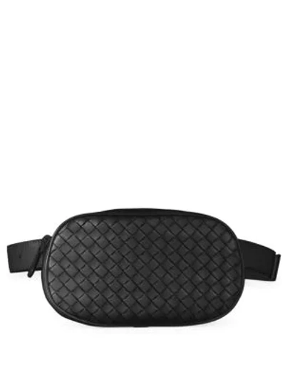Shop Bottega Veneta Leather Belt Bag In Black