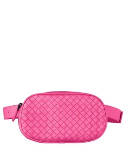 Shop Bottega Veneta Leather Belt Bag In Pink