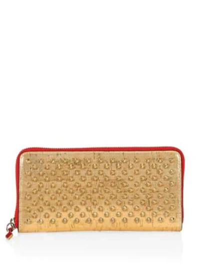 Shop Christian Louboutin Panettone Studded Wallet In Gold