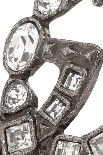 Shop Gucci Silver-tone Crystal Ring