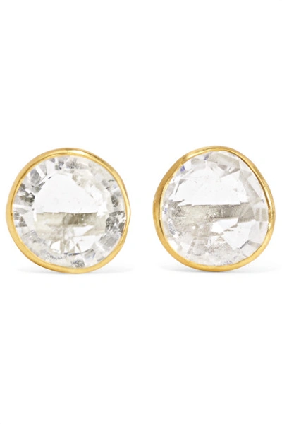 Shop Pippa Small 18-karat Gold Crystal Earrings