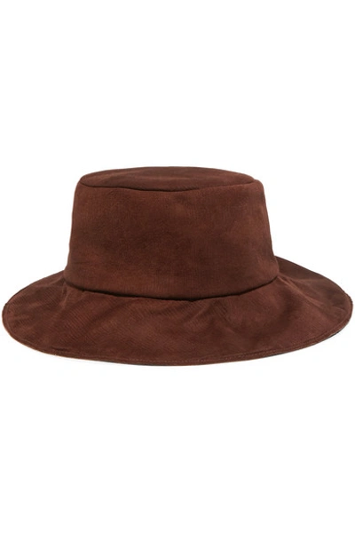 Shop Albus Lumen + Helen Kaminski Isa Suede Bucket Hat In Brown