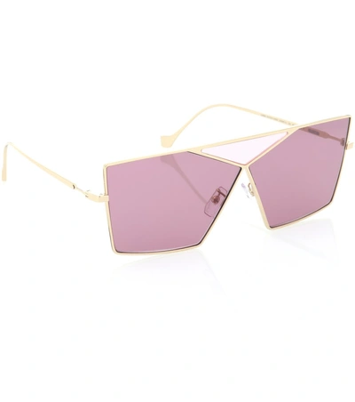 Shop Loewe Square Puzzle Sunglasses In Pink