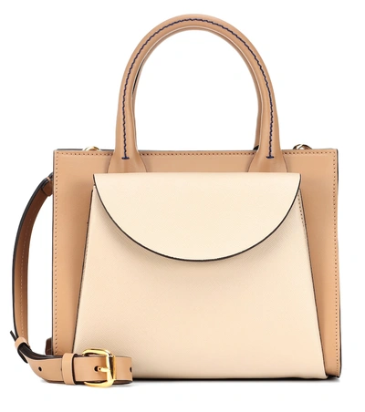 Shop Marni Law Leather Tote In Brown