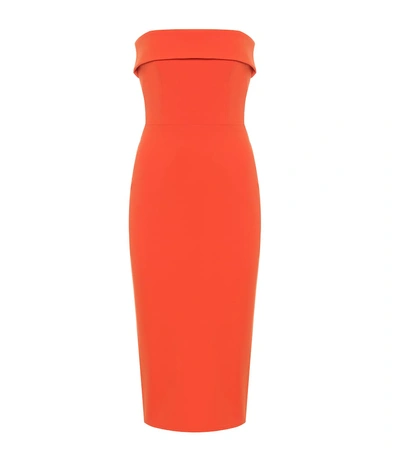 Shop Alex Perry Audra Strapless Crêpe Dress In Orange