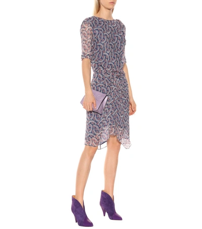 Shop Isabel Marant Étoile Barden Silk Minidress In Blue