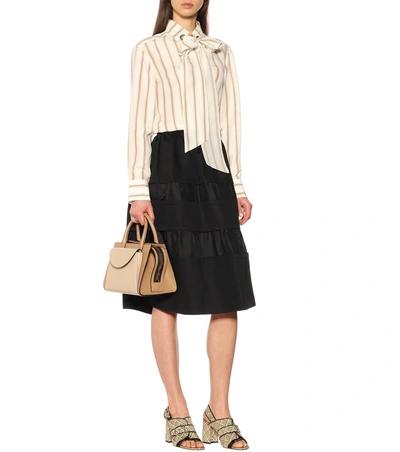 Shop Marni Cotton And Linen A-line Skirt In Black
