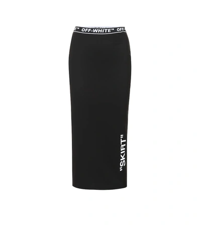 Shop Off-white Black Logo Pencil Skirt