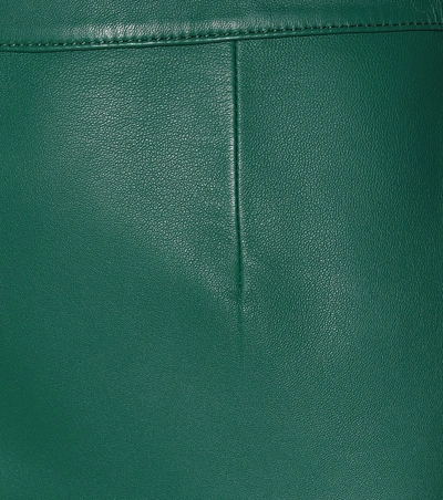 Shop Alexa Chung Leather Miniskirt In Green