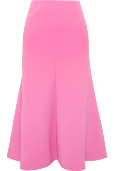 Shop A.w.a.k.e. Fluted Crepe Midi Skirt In Pink