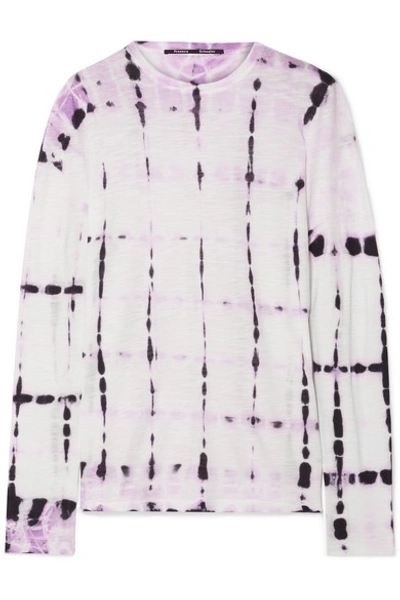 Shop Proenza Schouler Tie-dyed Slub Cotton-jersey Top In Lavender