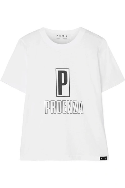 Shop Proenza Schouler Pswl Printed Cotton-jersey T-shirt In White