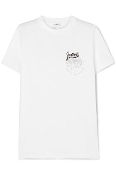 Shop Loewe Printed Cotton-jersey T-shirt In White