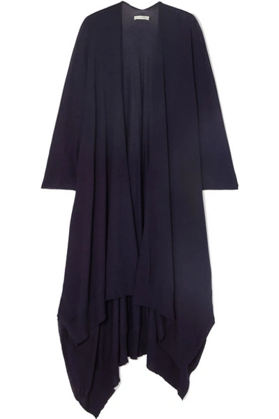 Shop The Row Hern Merino Wool And Cashmere-blend Cape In Navy