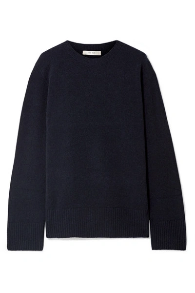 Shop The Row Sibel Oversized Wool And Cashmere-blend Sweater In Midnight Blue