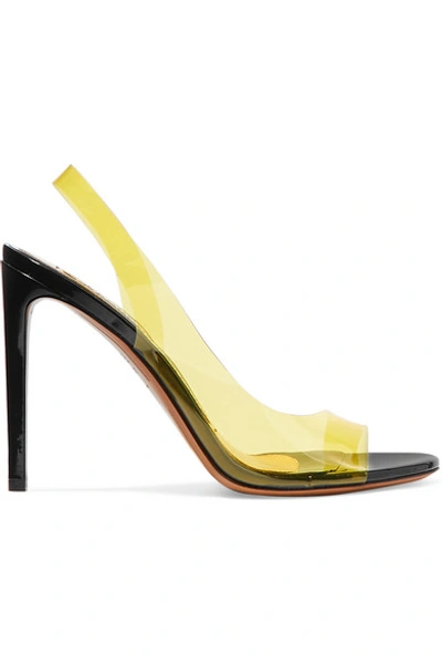 Shop Alexandre Vauthier Amber Ghost Patent-leather And Pvc Sandals In Yellow