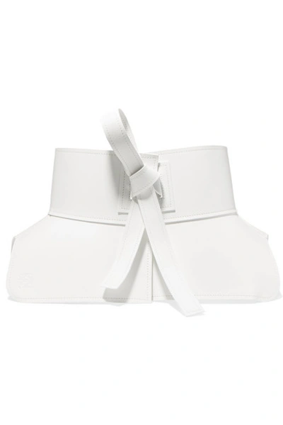 Shop Loewe Obi Leather Waist Belt In White