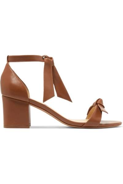 Shop Alexandre Birman Clarita Bow-embellished Leather Sandals In Tan