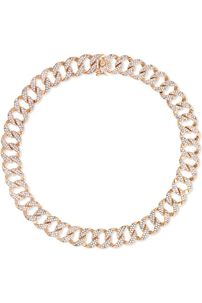 Shop Anita Ko 18-karat Rose Gold Diamond Choker