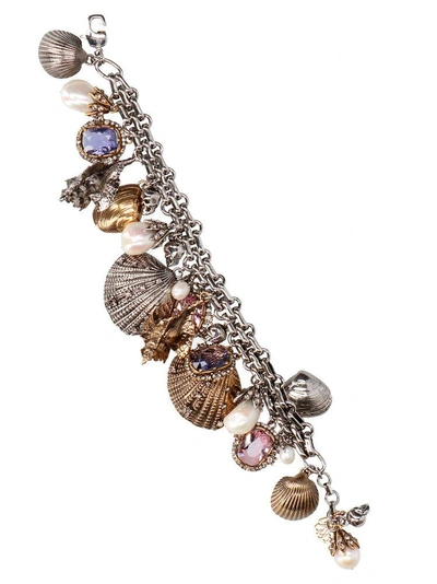 Shop Alexander Mcqueen Shells Bracelet In Multi