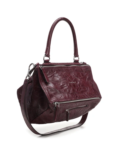 Shop Givenchy Medium Pandora Tote Bag In Burgundy