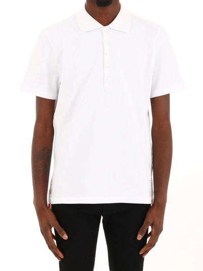 Shop Thom Browne Back Stripe Polo Shirt In White