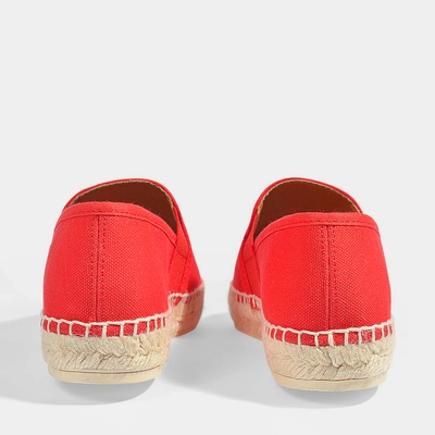 Shop Kenzo | Tiger Head Espadrilles In Red Cotton