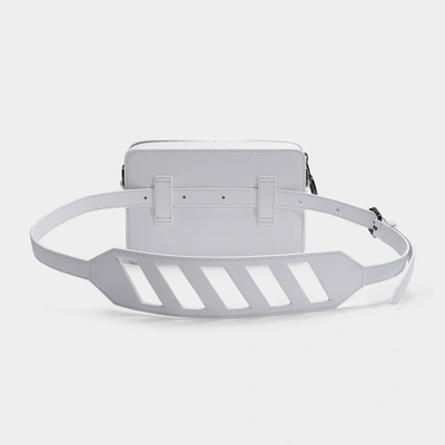 Shop Off-white Off White | Diag Fanny Pack In White And Black Calfskin In Pink