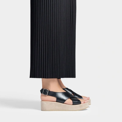 Shop Apc A.p.c. | Mae Sandals In Black Smooth Leather