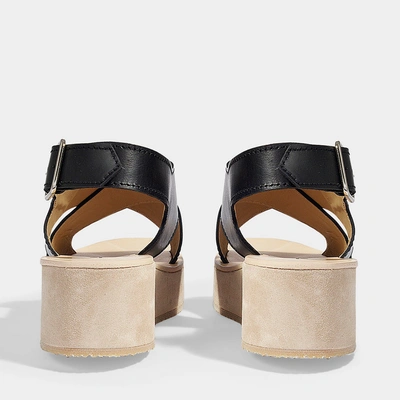 Shop Apc A.p.c. | Mae Sandals In Black Smooth Leather